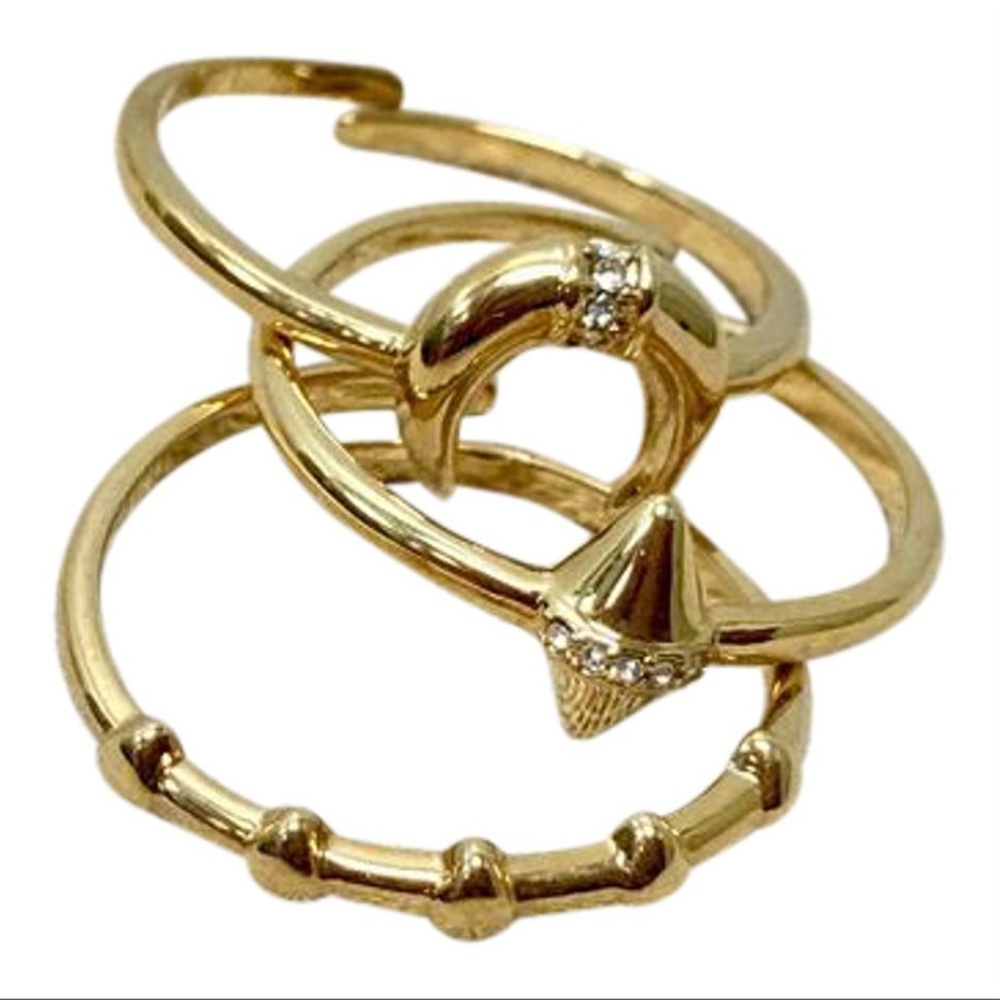 :: Stella & Dot Gold Aurora Ring Set Of 3 - Picture 6 of 6